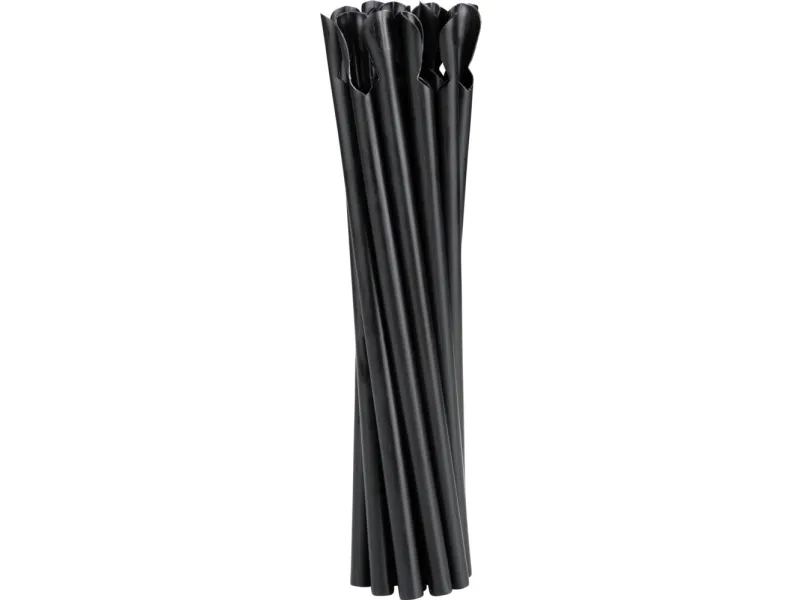 Sugerør med skje, ABENA Gastro, 21 cm, Ø8 mm, svart, PP, for flergangsbruk - (10 pakker x 250 stk.)