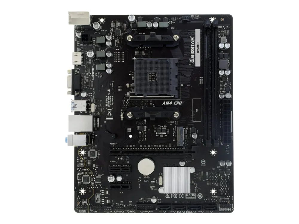 Biostar B550MHP - Hovedkort - Socket AM4 - USB 3.2 Gen 1 - innbygd grafikk (CPU kreves)