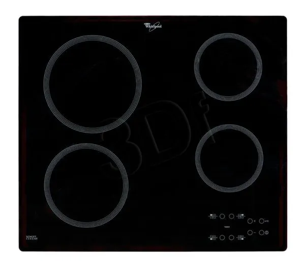 Whirlpool AKT 801/NE - Keramisk komfyrtopp - 4 plater - Nisje - bredde: 56 cm - dybde: 49 cm - uten ramme - svart
