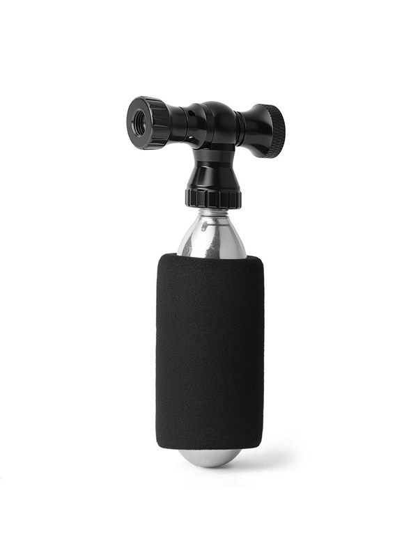 Rockbros COâ pump aluminum alloy valve head cartridge-free Presta/Schrader compatible - black