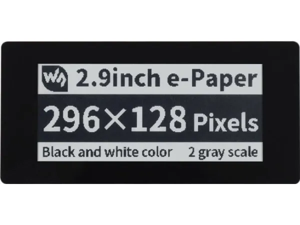 Waveshare 2,9 E-paper berøringsskjerm 296x128px SPI/I2C svart-hvitt for Raspberry Pi Pico Waveshare 20051