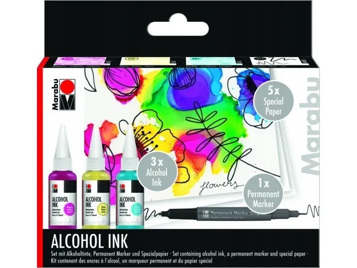 Marabu Alcohol Ink-set FLOWERS (3x20 ml)