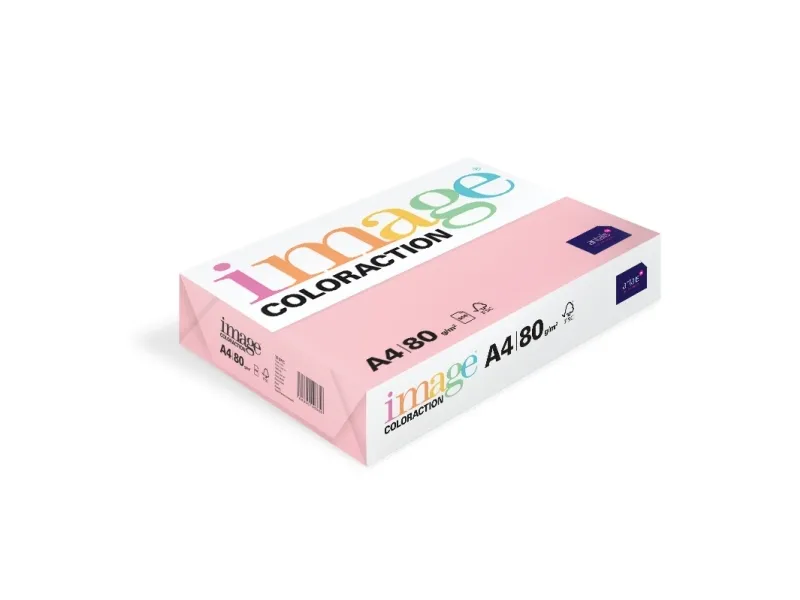 Image, Coloraction, Tropic/pale pink Kopipapir, træfri ECF, 80g/m2, 210mm x 297mm, A4, Smal bane, pa