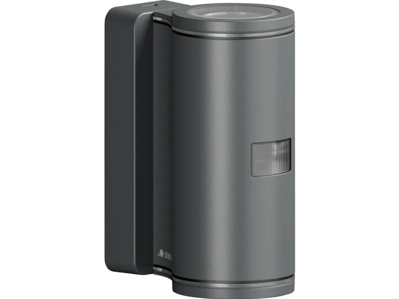 Steinel utendørs veggbelysning med bevegelses- og skumringssensor L940 S PIR 14,5W 2xGU-10 3000K 1240lm IP44 IK03 antrasitt/aluminium/plast