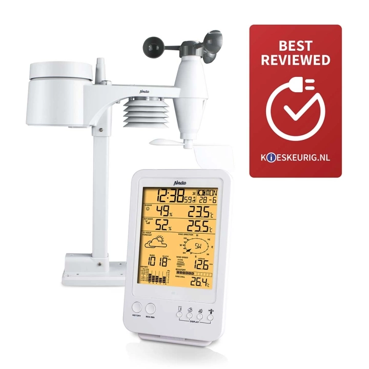 Alecto WS-4800, Hvit, Inne hygrometer, Inne Termometer, Utendørs Barometer, Utendørs Fuktighetsmåler, Utendørs..., Hygrometer, Termometer, F, °C, 100 m, 868 MHz