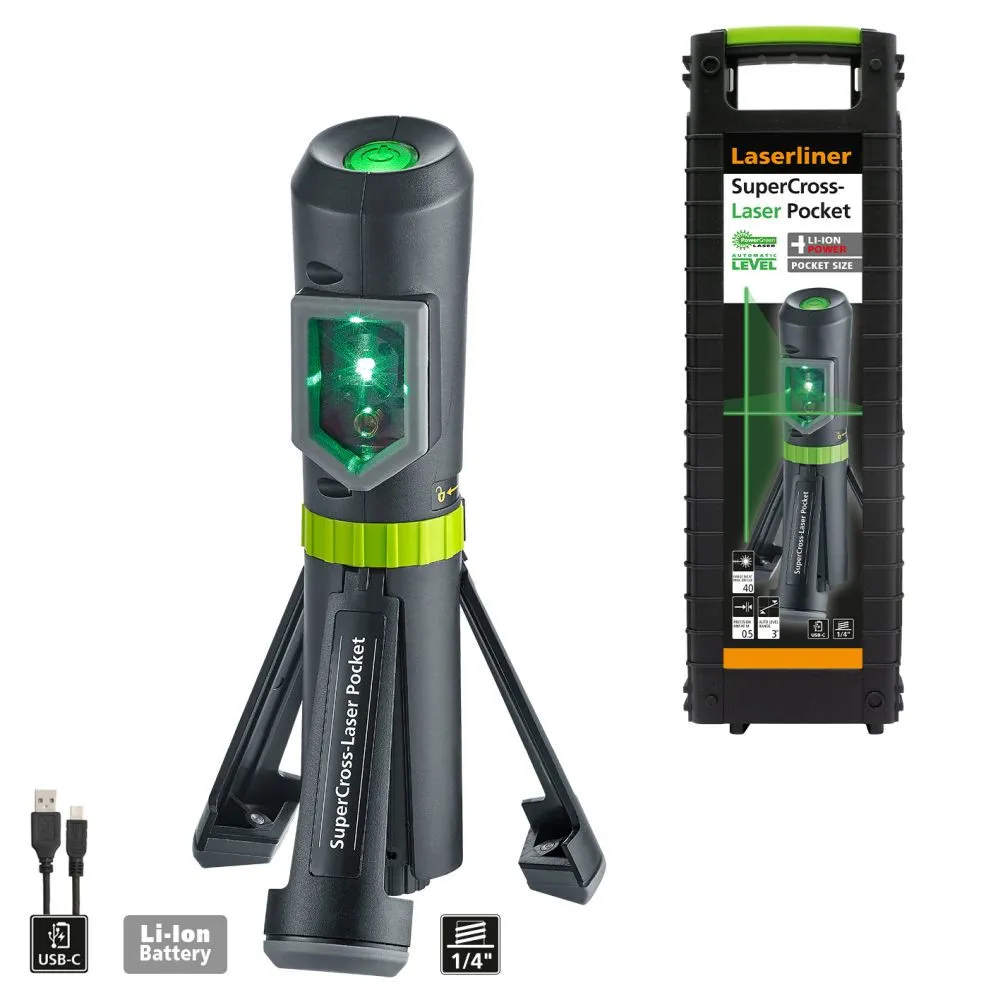 Laserliner SuperCross-Laser Pocket Plus krysslinjelaser rekkevidde (maks.) 40 m