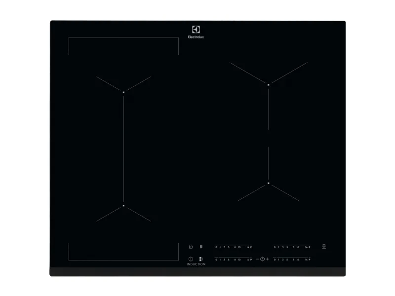 Electrolux EIV634, Svart, Innebygget, 60 cm, Sonebasert induksjon, 4 zone(s), 4 zone(s)
