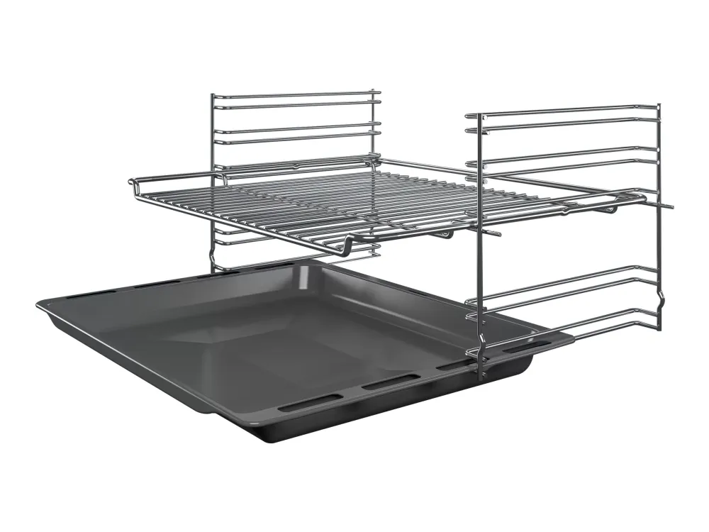 Siemens iQ100 HB113FBS1 - Ovn - innebygd - fordypning - bredde: 56 cm - dybde: 55 cm - høyde: 57.5 cm - Klasse A - rustfritt stål