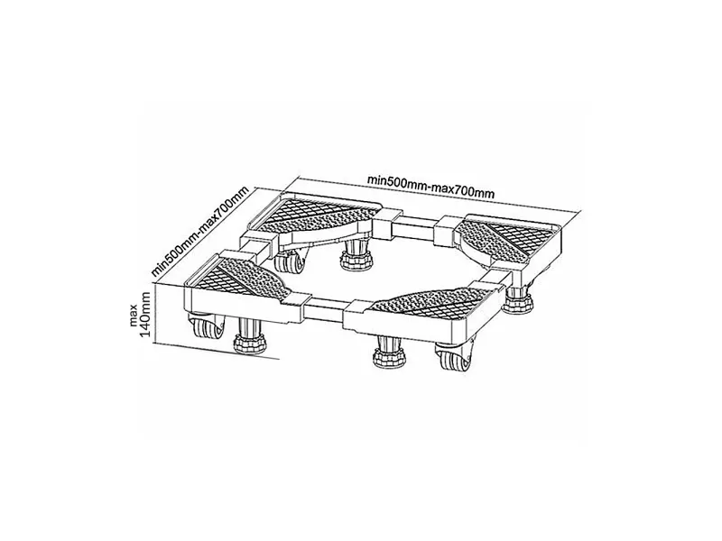 Maclean MC-855 universelt bevegelig justerbart stativ for vaskemaskin