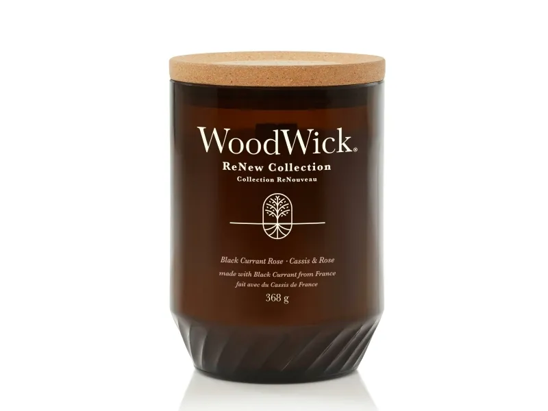 Yankee Candle WW ReNew stort duftlys - solbær & rose - sort