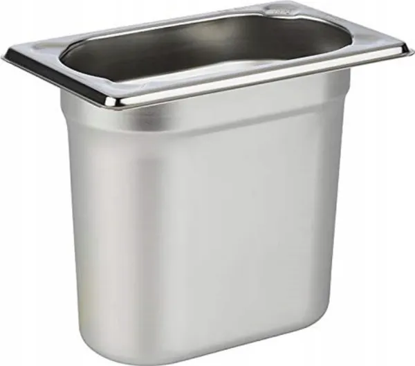 Gastro-kantin 1/9 GN 1,5 l rustfritt stål 17,5x10,5x15 cm - Kun til naturgas eller flaskegas