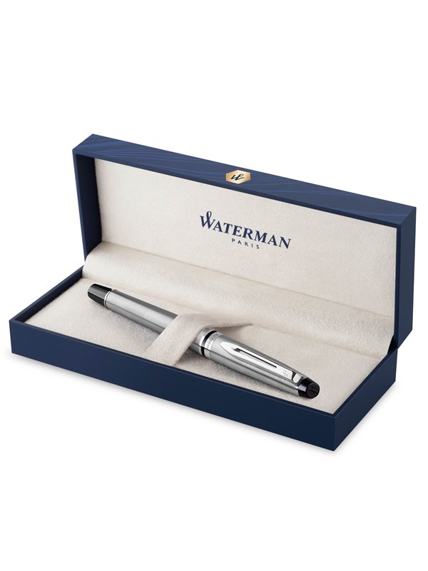 Waterman Expert Fountain Pen | Stainless Steel with Chrome Trim | Medium Nib | Gift Box