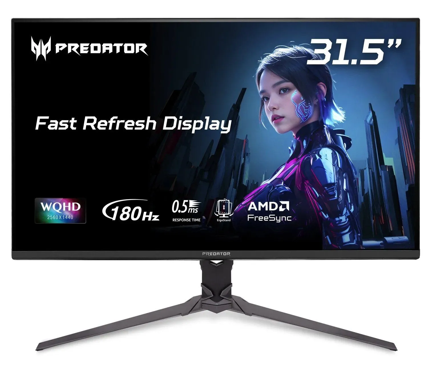 Acer Predator XB323QU Pbmiiprx - XB3 Series - LCD-skjerm - gaming - 32 (31.5 synlig) - 1920 x 1080 Full HD (1080p) - 250 cd/m² - HDR10 - 0.5 ms - 2xHDMI, DisplayPort - høyttalere - svart