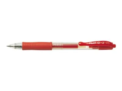 Pilot G-2 - Rulleballpenn - rød - gelblekk - 0.5 mm - ekstra fin - retraktil