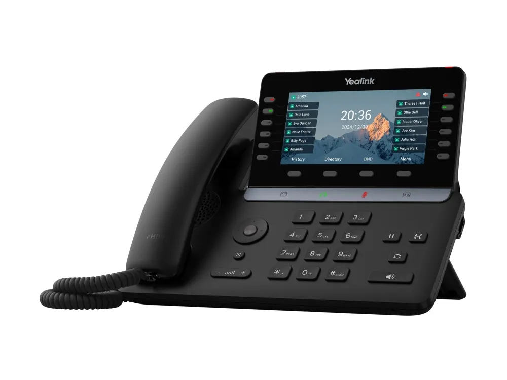 Yealink SIP-T85W - VoIP-telefon med anrops-ID/samtale venter - IEEE 802.11a/b/g/n/ac/ax (Wi-Fi) / Bluetooth 5.0 - 10-veis anropskapasitet - SIP, SIP v2, ICE - klassisk grå