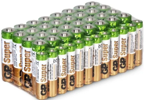 GP Batteries Super Alkaline 32x AA +12x AAA, Engangsbatteri, AA, Alkalinsk, 1,5 V, 44 stykker, Gull, Grønn, Hvit