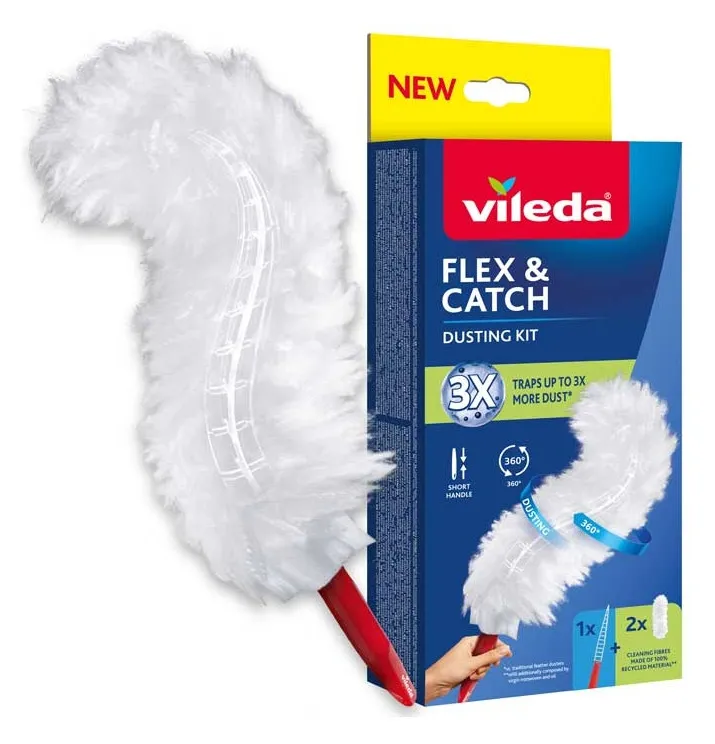 Støvtørker med kort skaft + 2 Flex & Catch-innsatser