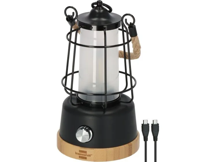 Brennenstuhl 1171800010, Batteridrevet campinglykt, Svart, Tre, Metall, Plast, IP44, 350 lm, 75 timer