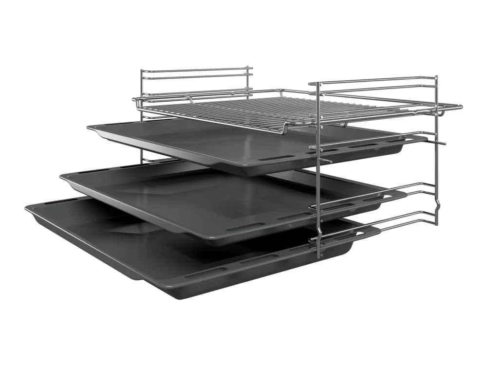 Bosch Serie | 4 HKR39A250U - Komfyr - frittstående - bredde: 60 cm - dybde: 60 cm - høyde: 90 cm - med selvrens - rustfritt stål