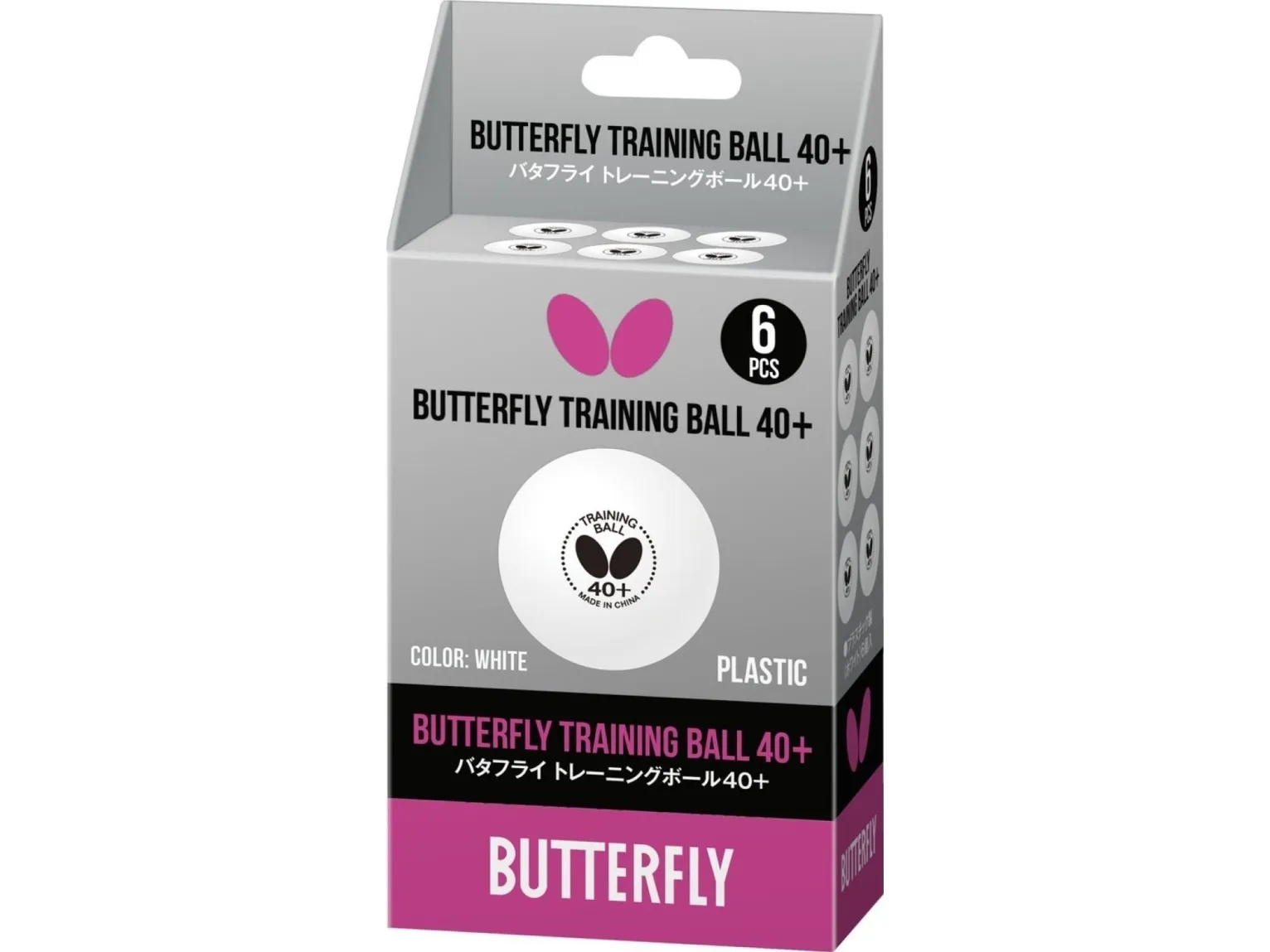 Butterfly treningsbordtennispinner Butterfly Training hvit – 6 stk.