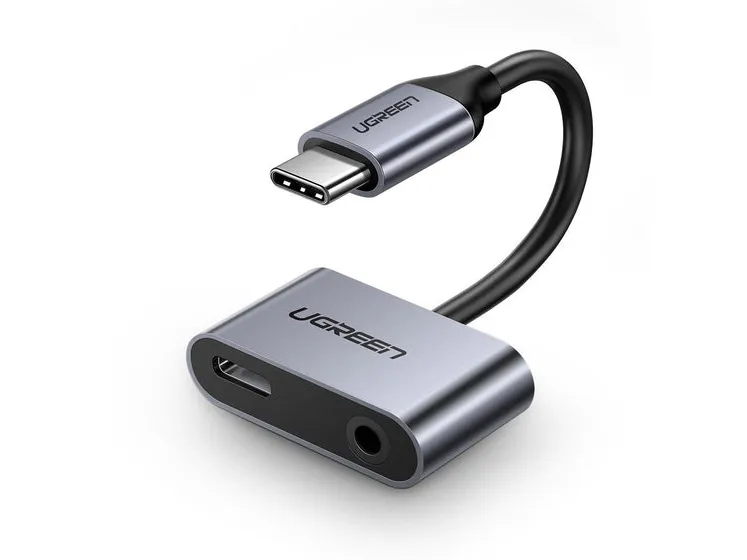 Ugreen 50596, USB 3.2 Gen 1 (3.1 Gen 1) Type-C, 3.5mm, USB 3.2 Gen 1 (3.1 Gen 1) Type-C, Sort, Metallisk, Huawei P40 / P40 Pro / P30 Pro / P20 / P20 Pro / Mate 20 Pro / Mate 10 Pro / Nova 5 Pro   Xiaomi..., USB, 10 g