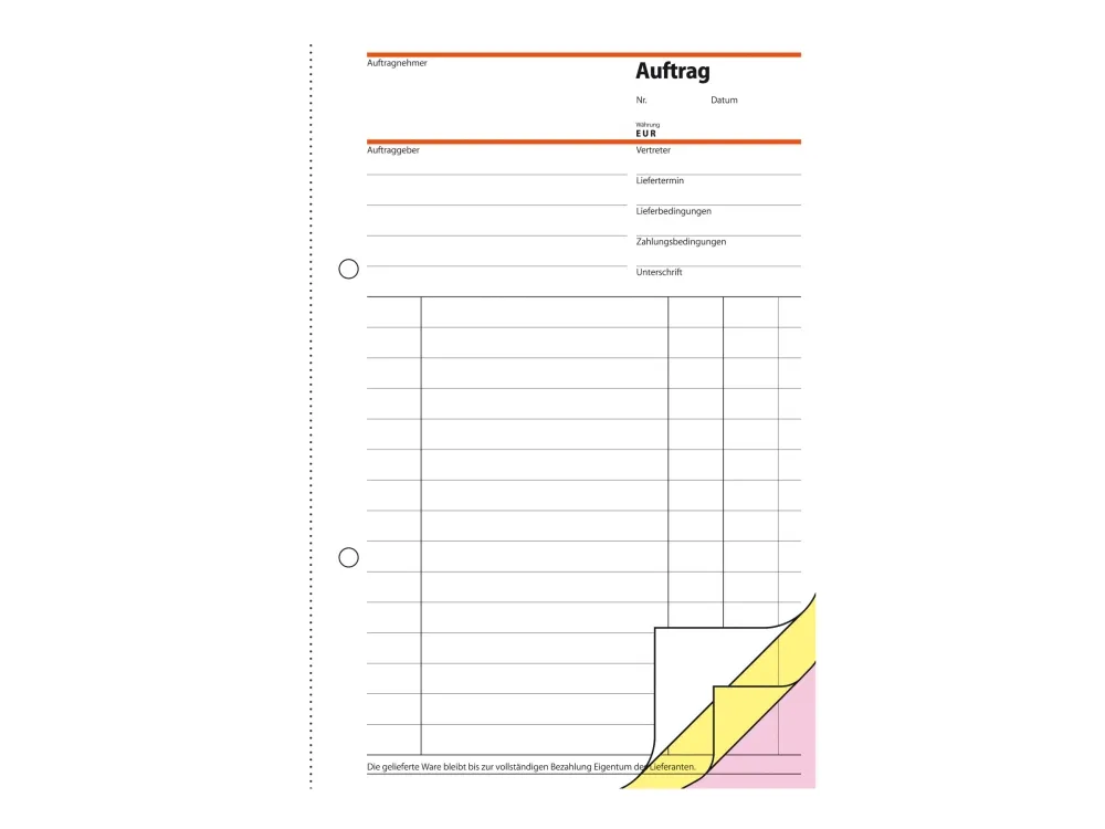 Sigel - Bestillingsskjema - 40 ark - A5 (148 x 210 mm) - triplikat - karbonfri