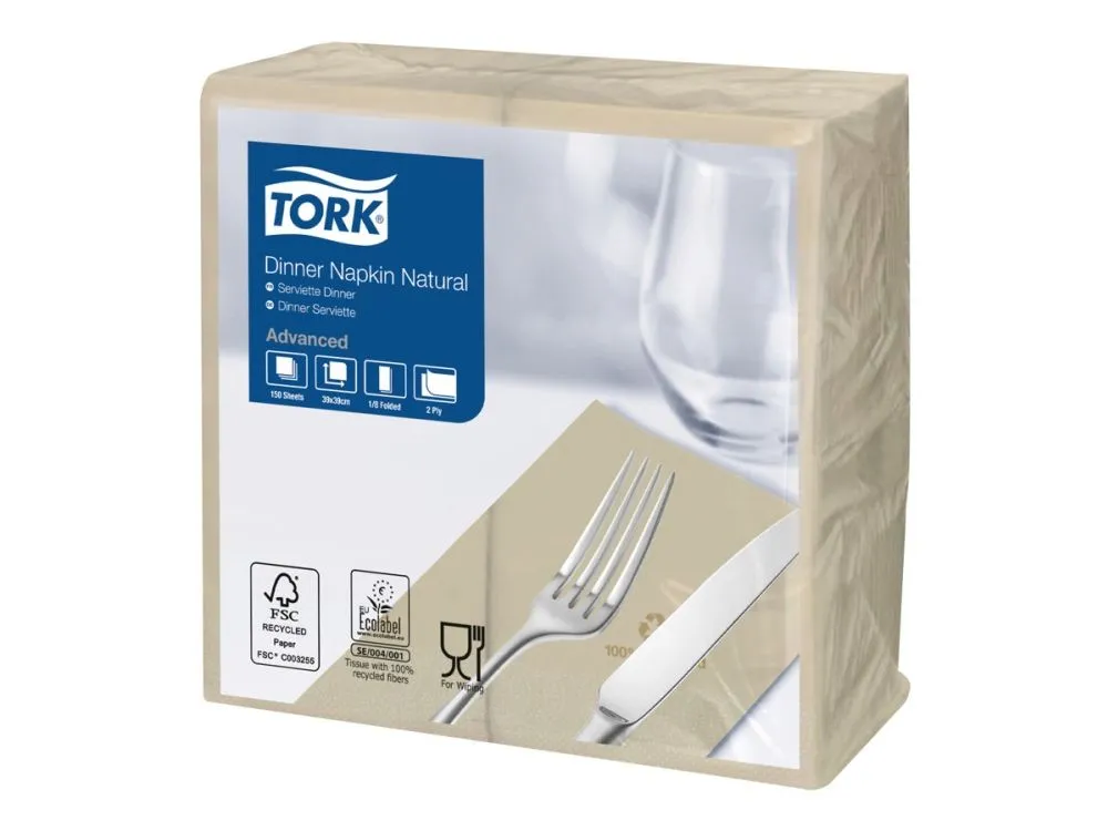 Tork Advanced Dinner - Serviet - Størrelse 39 x 39 cm - engangs - naturpræget - (150 stk./pakke)
