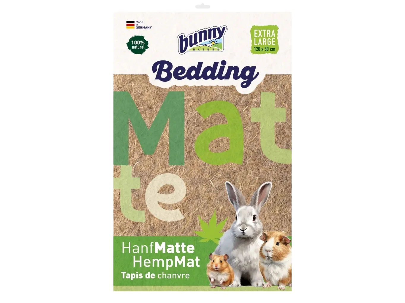 Bunny nature bedding måtte Extra Large - Hamp
