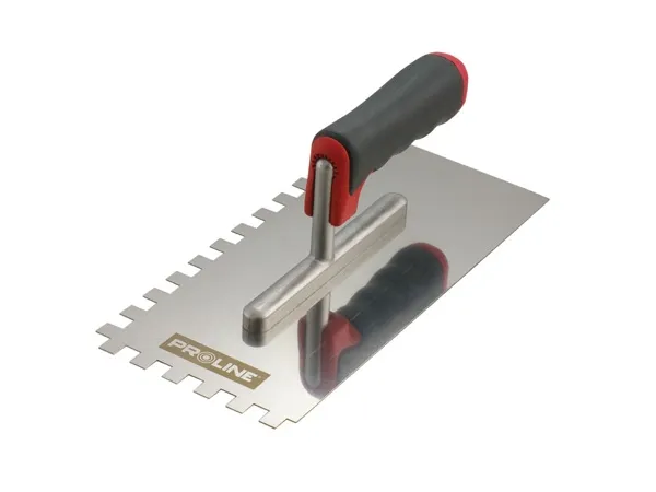 Sparkel i rustfritt stål 270*130 mm, tannet 10*10, to-komponent Proline aluminium