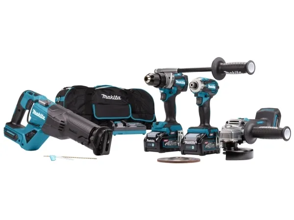 MAKITA KOMBOSETT 40Vmax XGT (GA005G + DF001G + TD001G + JR001G) 2x4,0Ah + ADP010 + BAG