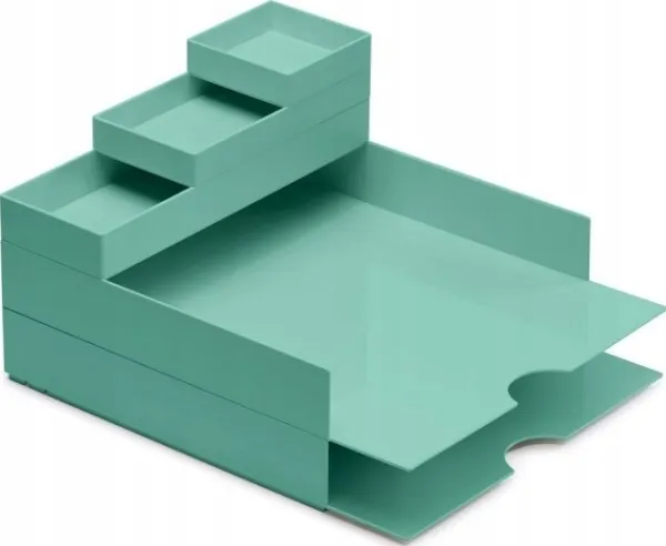 Moxom Modular Desk Set oppbevaringsbokser, 320x260x60mm, 5 stk., turkis