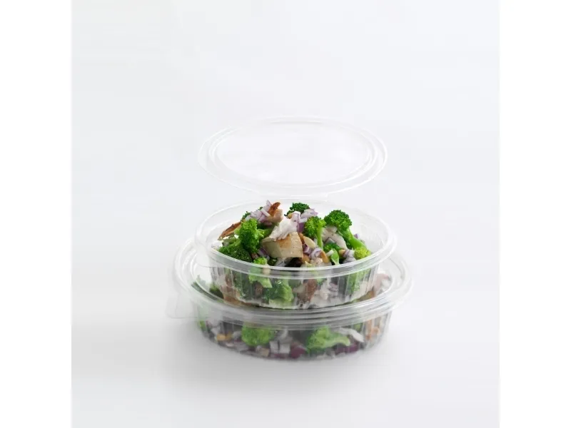 Plastbakke, Plus Pack ClearShow Rektangulær kapacitet 250ml,150x112x45mm RPET, transparent, m/hængsl
