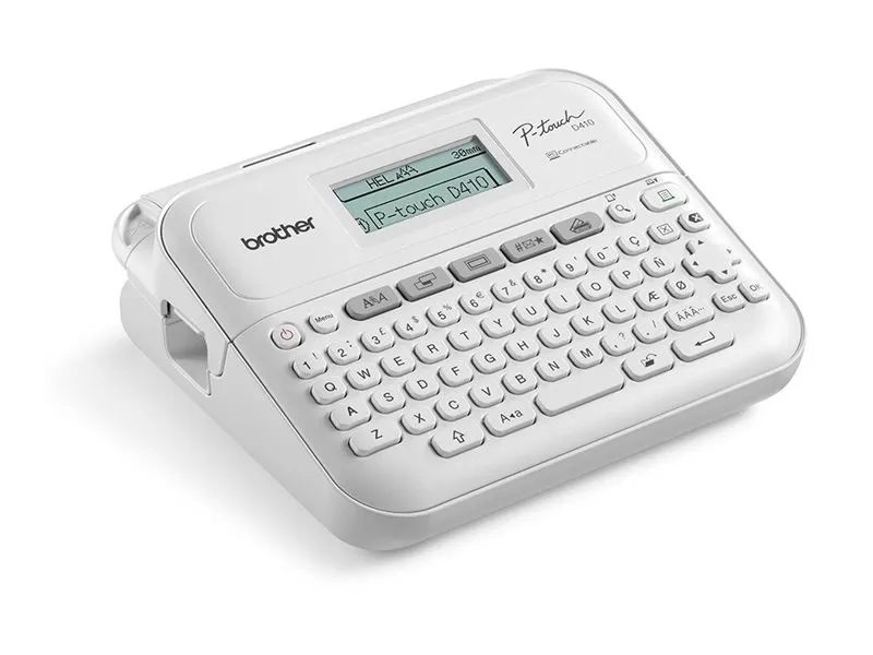 Brother PT-D410, QWERTY, TZe, Trermisk overføring, 180 x 180 DPI, 20 mm/sek, Koblet med ledninger (ikke trådløs)