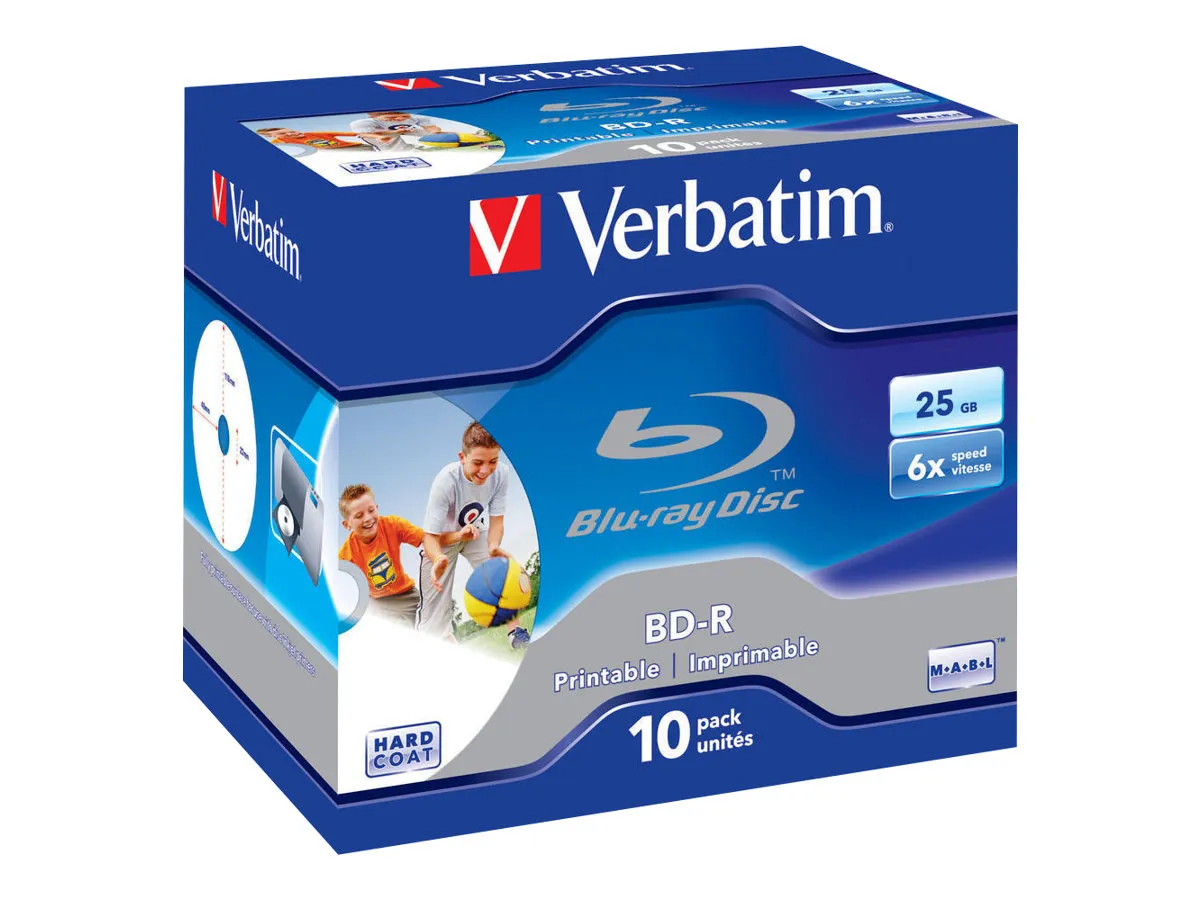Verbatim - 10 x BD-R - 25 GB 6x - skrivbar overflate - CD-eske