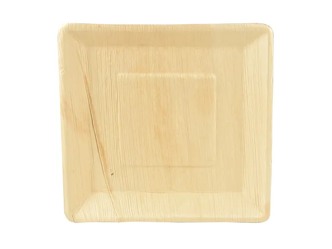 Papstar PAP85500, Plate, firkant, Palmeblad, Tre, Monokromatisk, 25 stykker