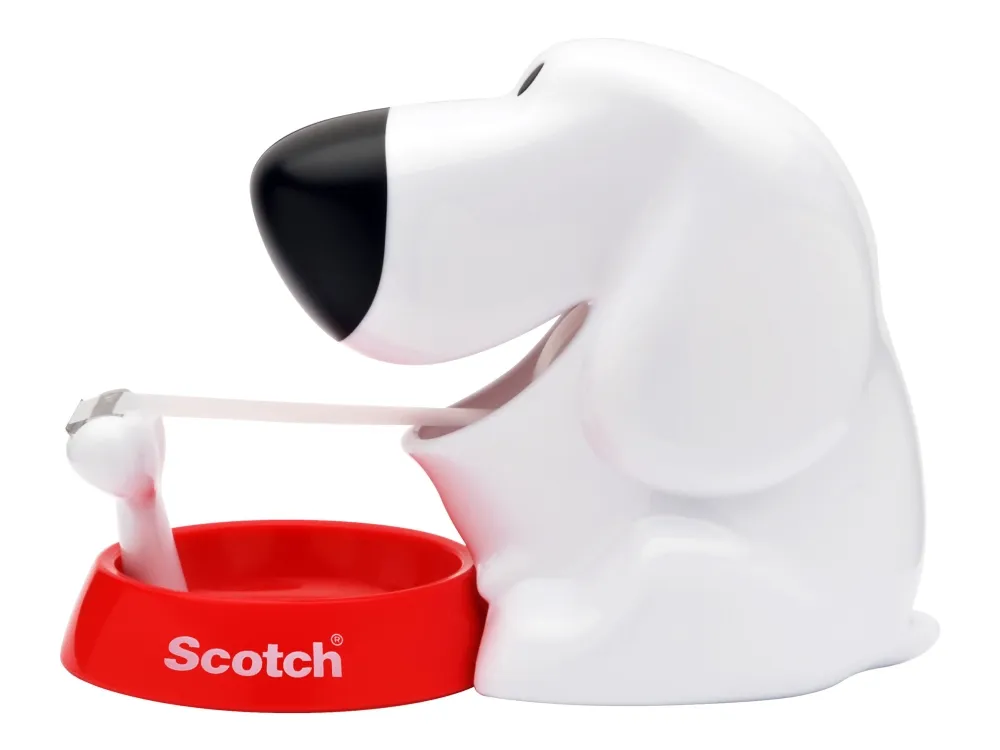 Scotch Magic 810-DOG - Dispenser med kontortape - håndholdt - 19 mm x 8.89 m - hvit dispenser, matt gjennomsiktig tape
