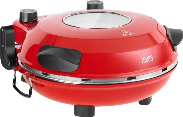 Teesa pizzovn SUPREME +, 1200 W, 32 cm, vindu, avtakbar stein, styring med to varmeelementer