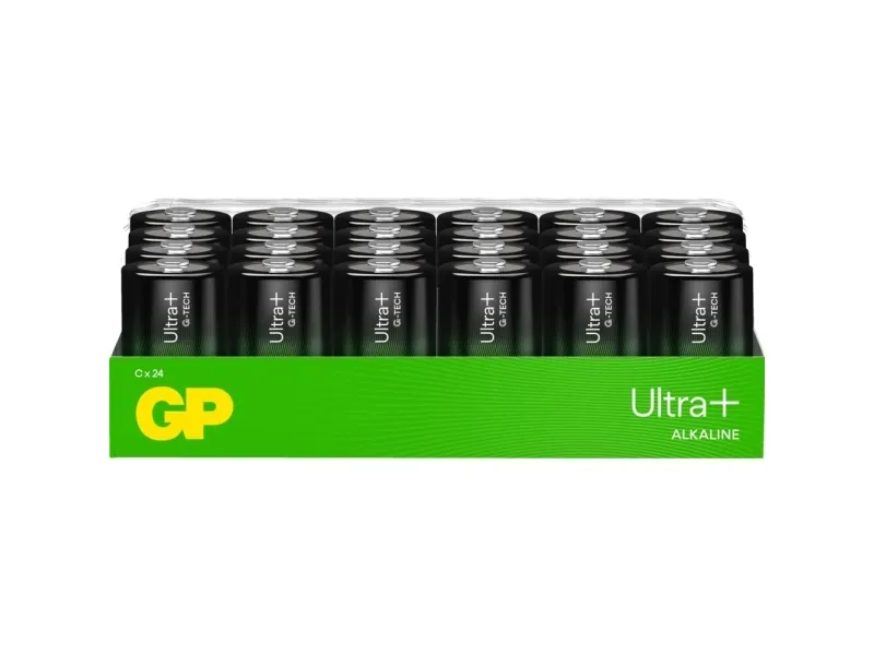 GP Batteries Ultra Plus Alkaline 14AUP/LR14, Engangsbatteri, LR14, Alkalinsk, 1,5 V, 24 stykker, Flerfarget