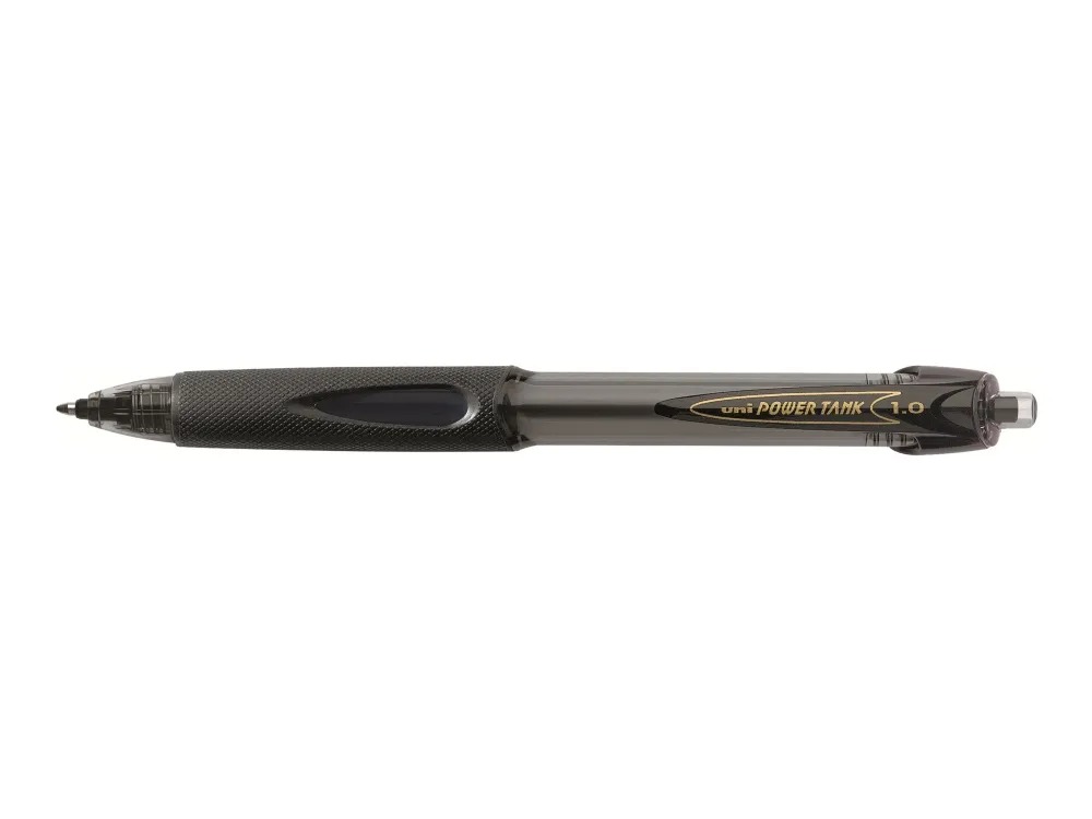 Uni-ball POWER TANK - Kulepenn - permanent - for vått papir - svart - 1 mm - retraktil