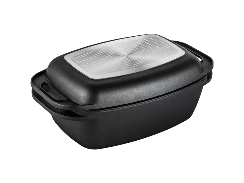 Lamart LT1105, Rektangulær, Grillpanne, Sort, Støpt aluminium, 9 l, Aluminium