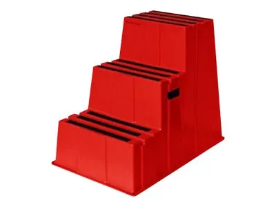 TWINCO TWIN 6800 - Safety step - 3 trinn - arbeidshøyde: 0.73 m - polyetylen med høy tetthet - rød