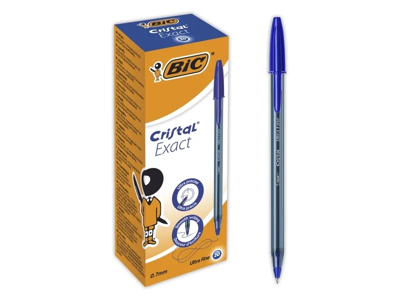 BIC Cristal Exact - Kulepenn - blå - 0.7 mm (en pakke 20)