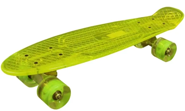 MCU-Sport Yellow Transparent LED Skateboard m/LED lys + ABEC7