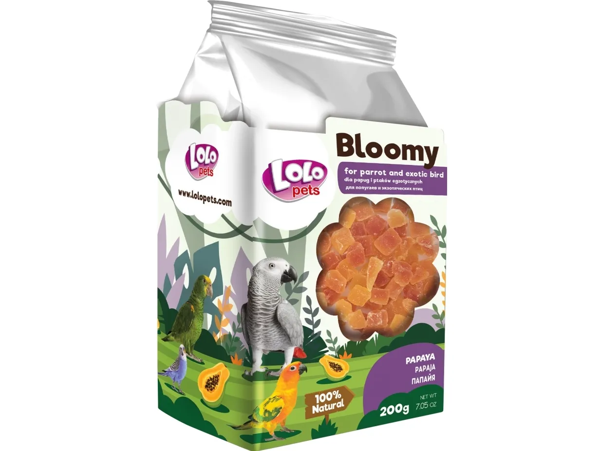 Bloomy Papaya for parrots and exotic birds, 200g