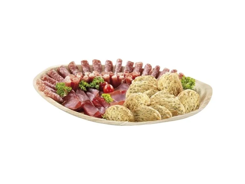 Fad 41x28x2.5 cm Stor Bionedbrydelig Palmeblad,4 pk x 25 stk/krt
