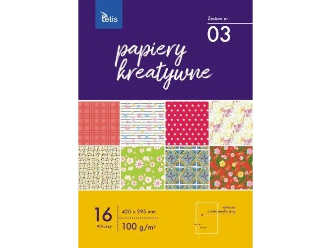Tetis Creative papirer TETIS 100g/m2 16 ark. - 3 Thetis