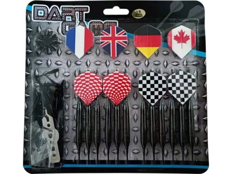 Master dart-piler Black 18g (12 piler, 100 spisser)