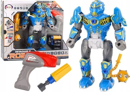 LeanToys robot for skruing med drill/skrutrekker lys og lyd blå