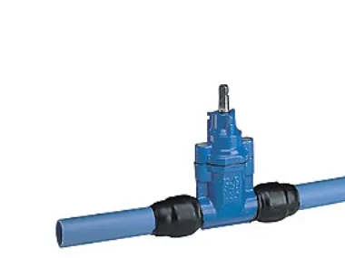AVK 63 mm stikledningventil, duktiljern, med PE-ben, PN16