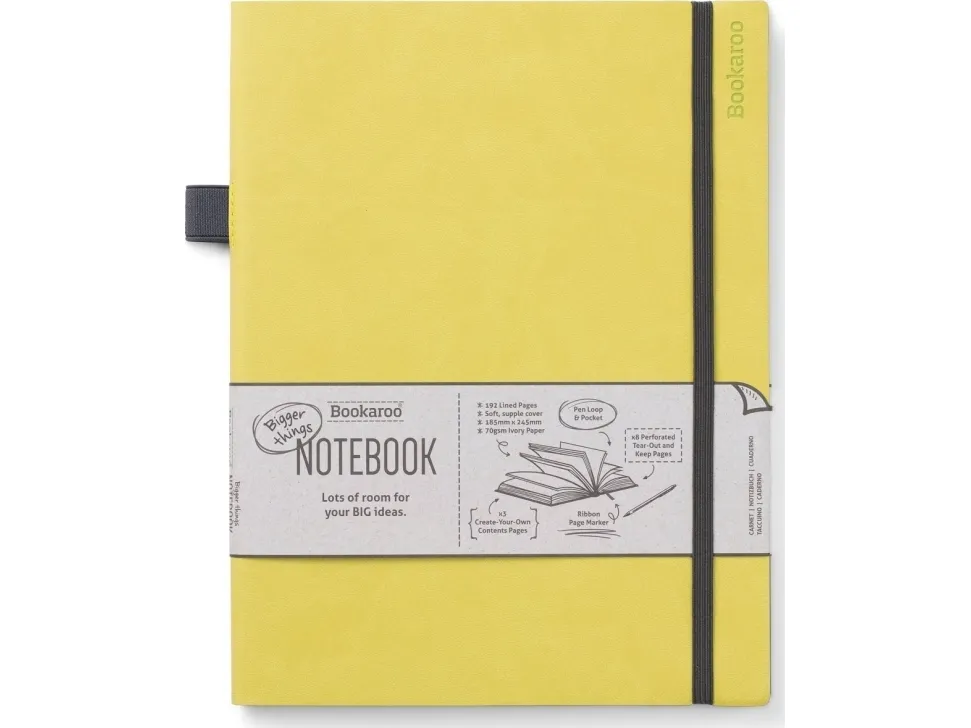 Peter Pauper Press Bookaroo notatbok/journal stor - limon |
